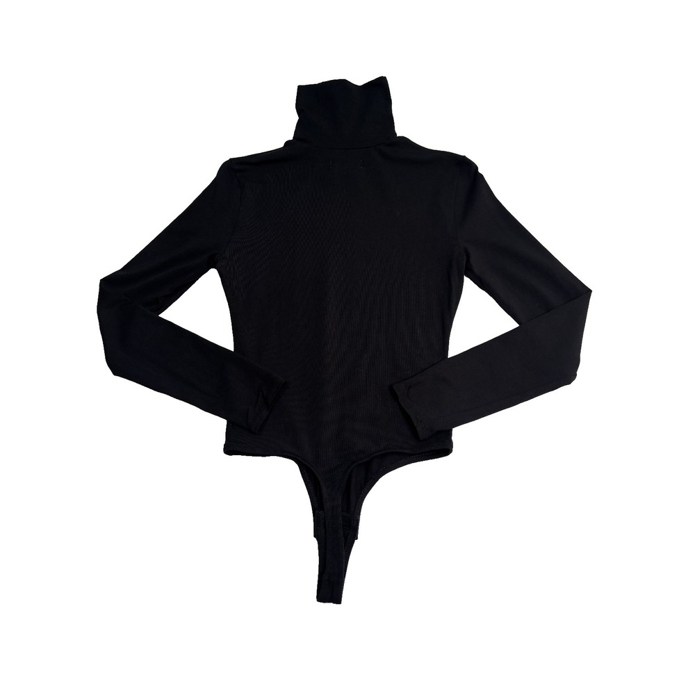 Madewell Black Fitted Long Sleeve Turtleneck Bodysuit Size S - Picture 6 of 11
